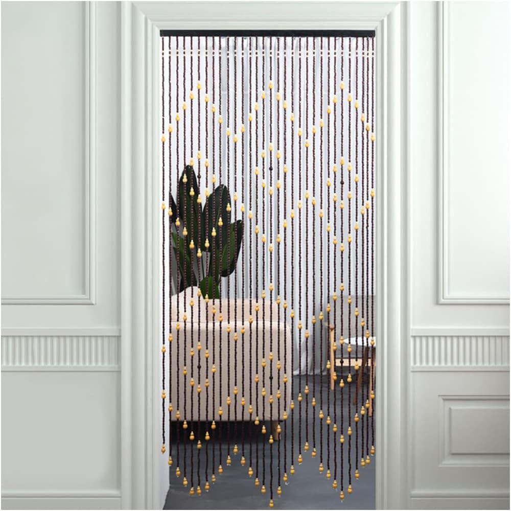 ZHOUXIAO Premium Wood Beaded Curtain 90x175cm