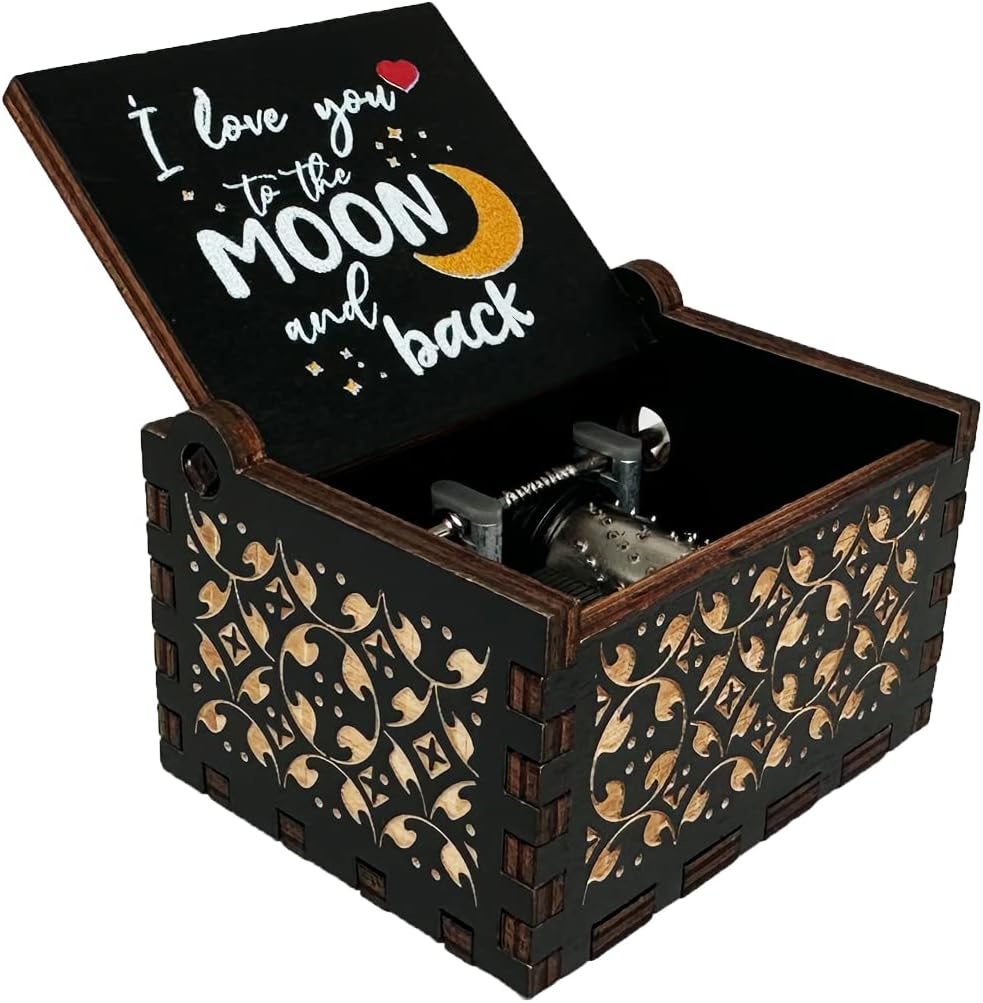 Youre My Sunshine Wood Music Box Antique Engraved Romantic Gift for Lover