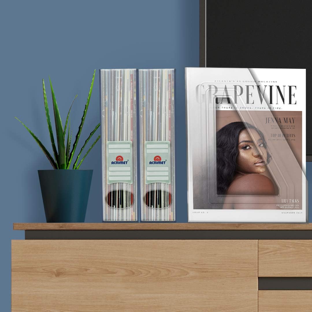 Acrimet Magazine Holder Clear Plastic 2 Pack