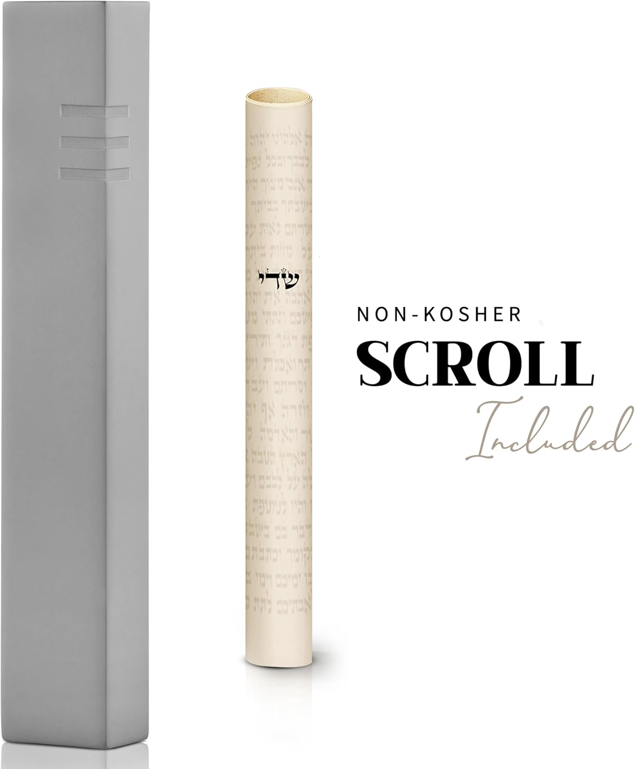 SURI Modern Concrete Mezuzah Case with Scroll and Gift Box