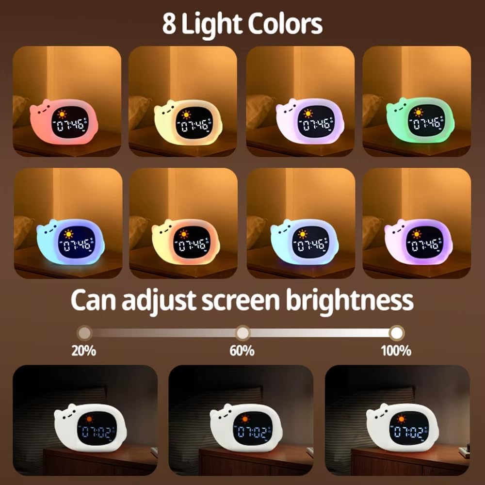Kids Sleep Training Clock with Night Light and Sounds