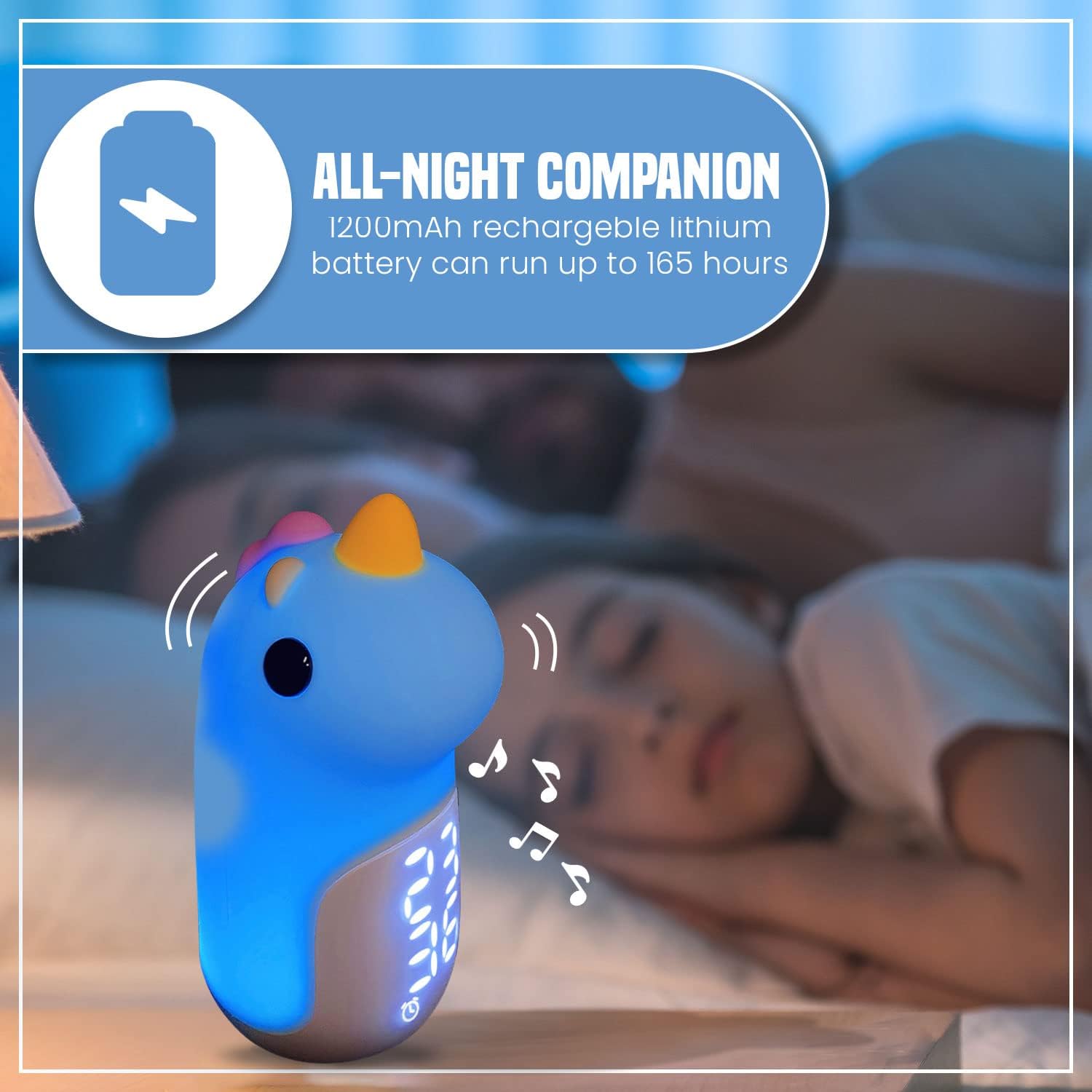 Rechargeable Unicorn Night Light with Clock Alarm
