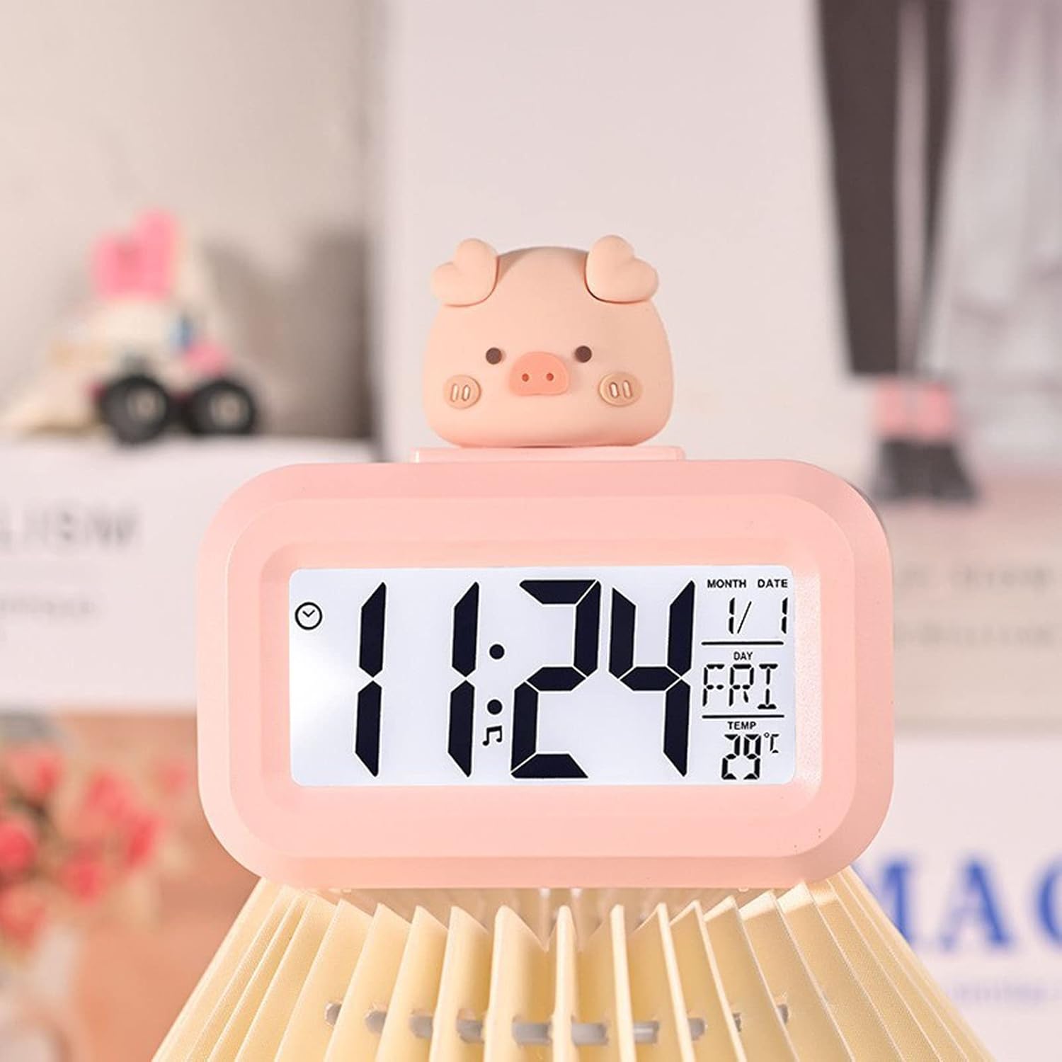 Kawaii Alarm Clock with Cartoon LED Display