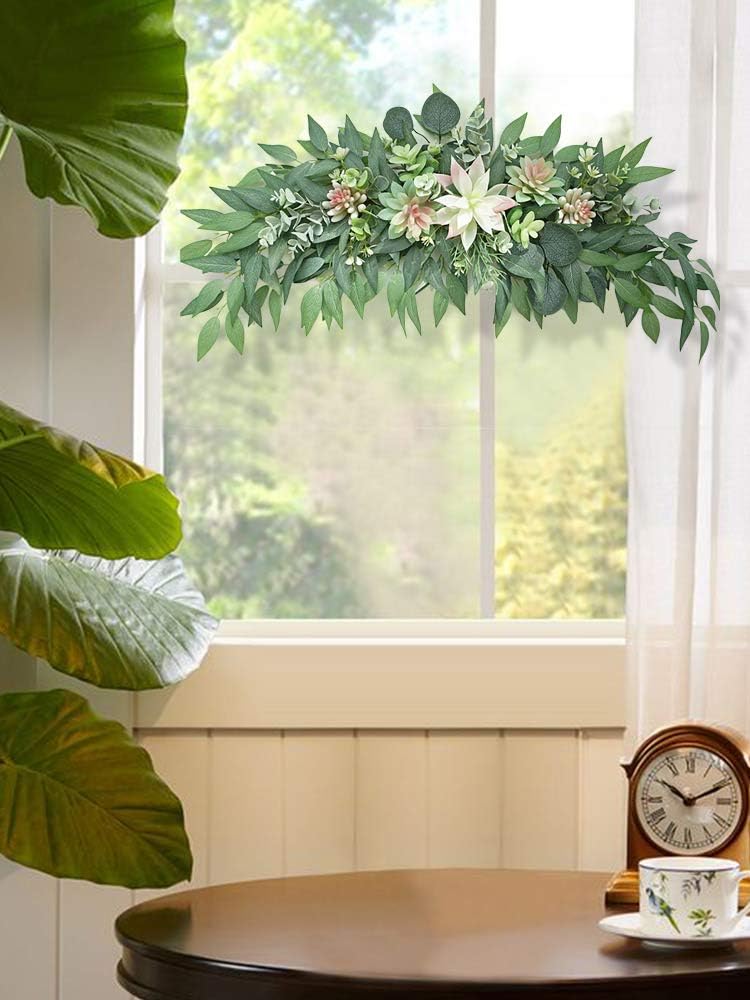 PerGar Artificial Succulents Swag 28 Inch Wedding Arch Decor