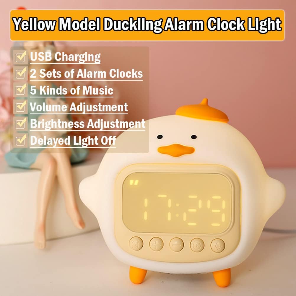 Cute Duck Alarm Clock with Night Light