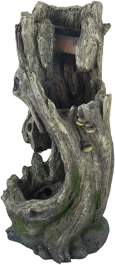 Indoor Outdoor Tree Trunk Fountain with Light 1