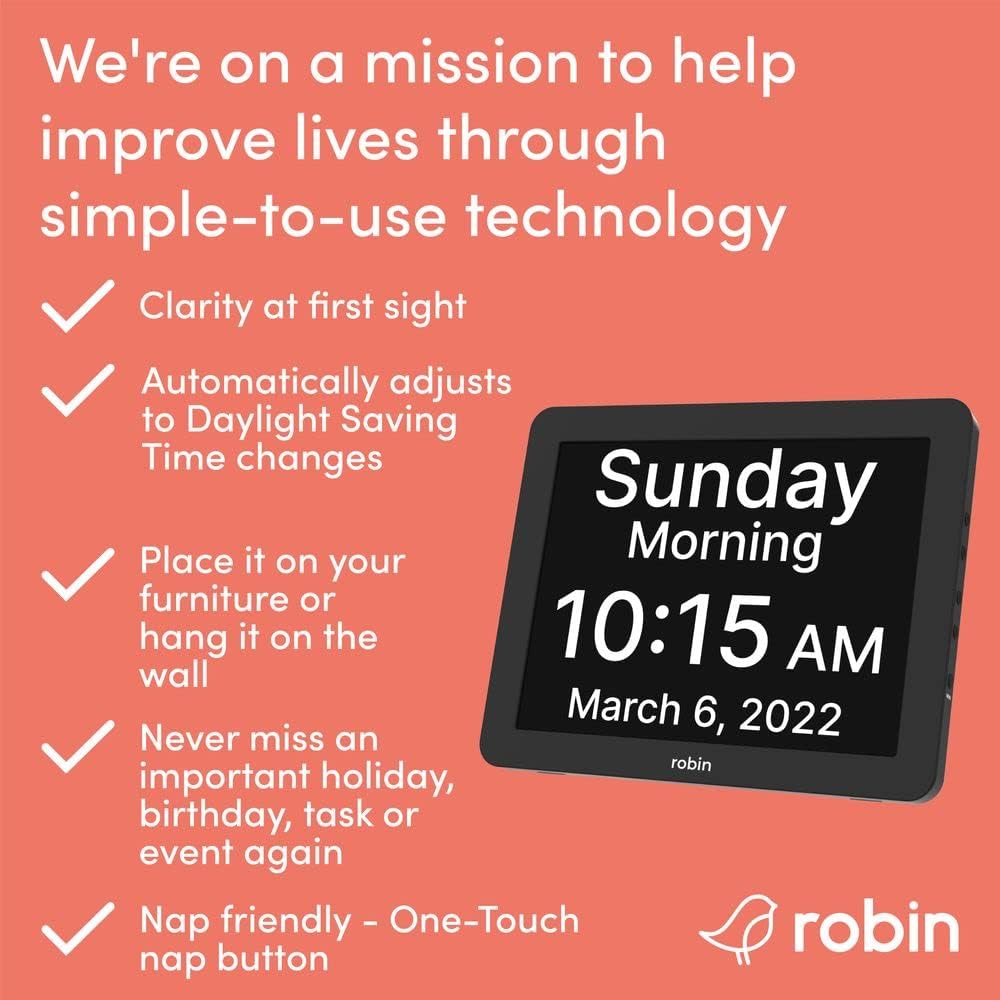 Robin Day Clock with Custom Alarms and Calendar Reminders