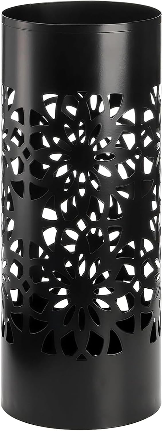 Bekith Metal Umbrella Stand Black Round Holder for Entryway Home Office