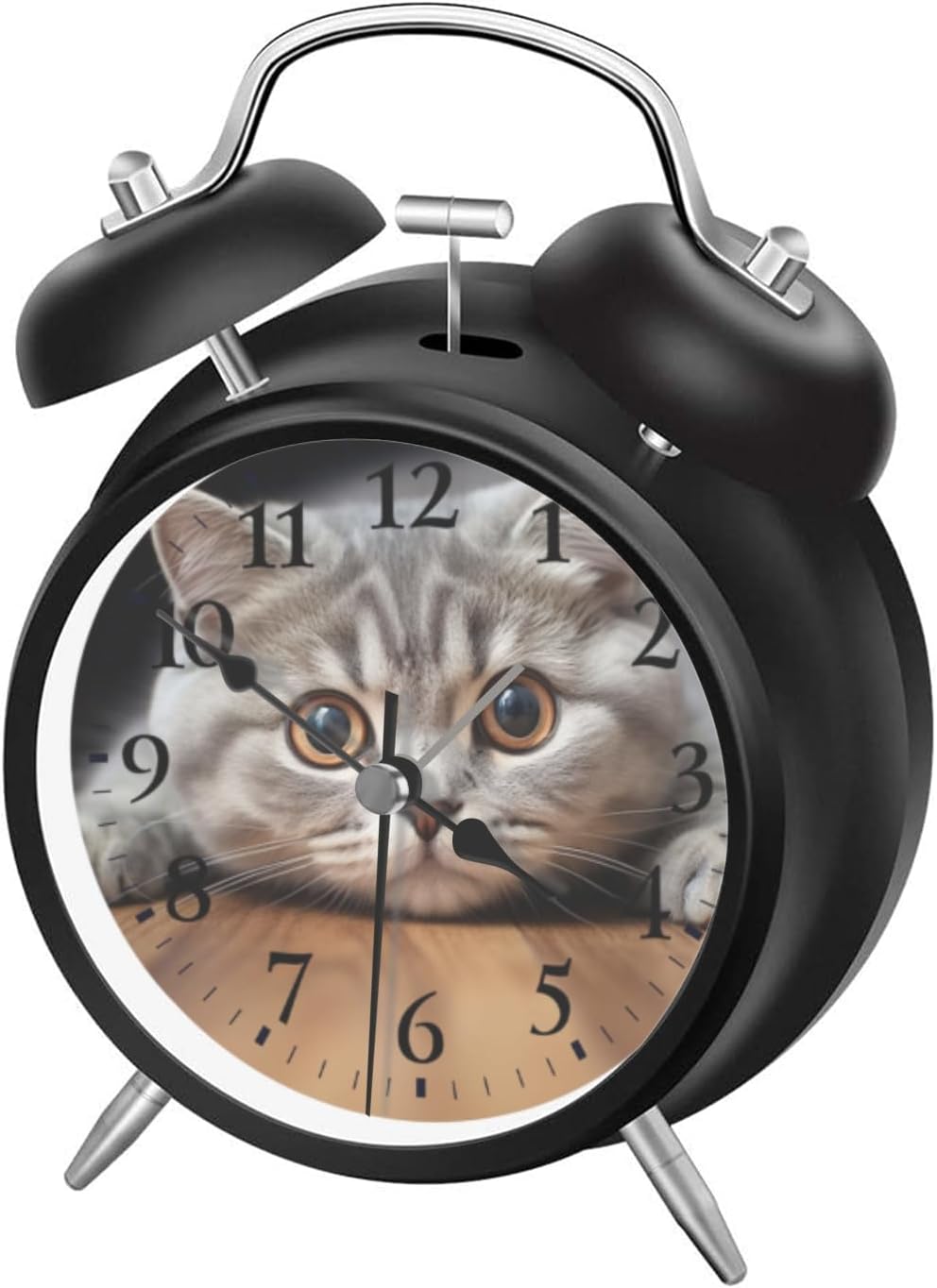Analog Alarm Clock with Night Light and Silent Movement