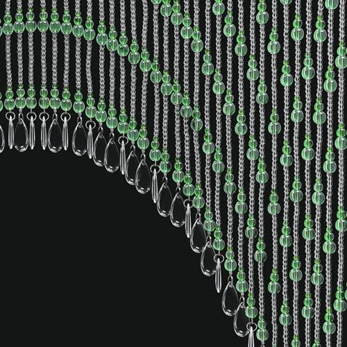 TFCFL Arched Crystal Bead Curtain 60 Strings Green
