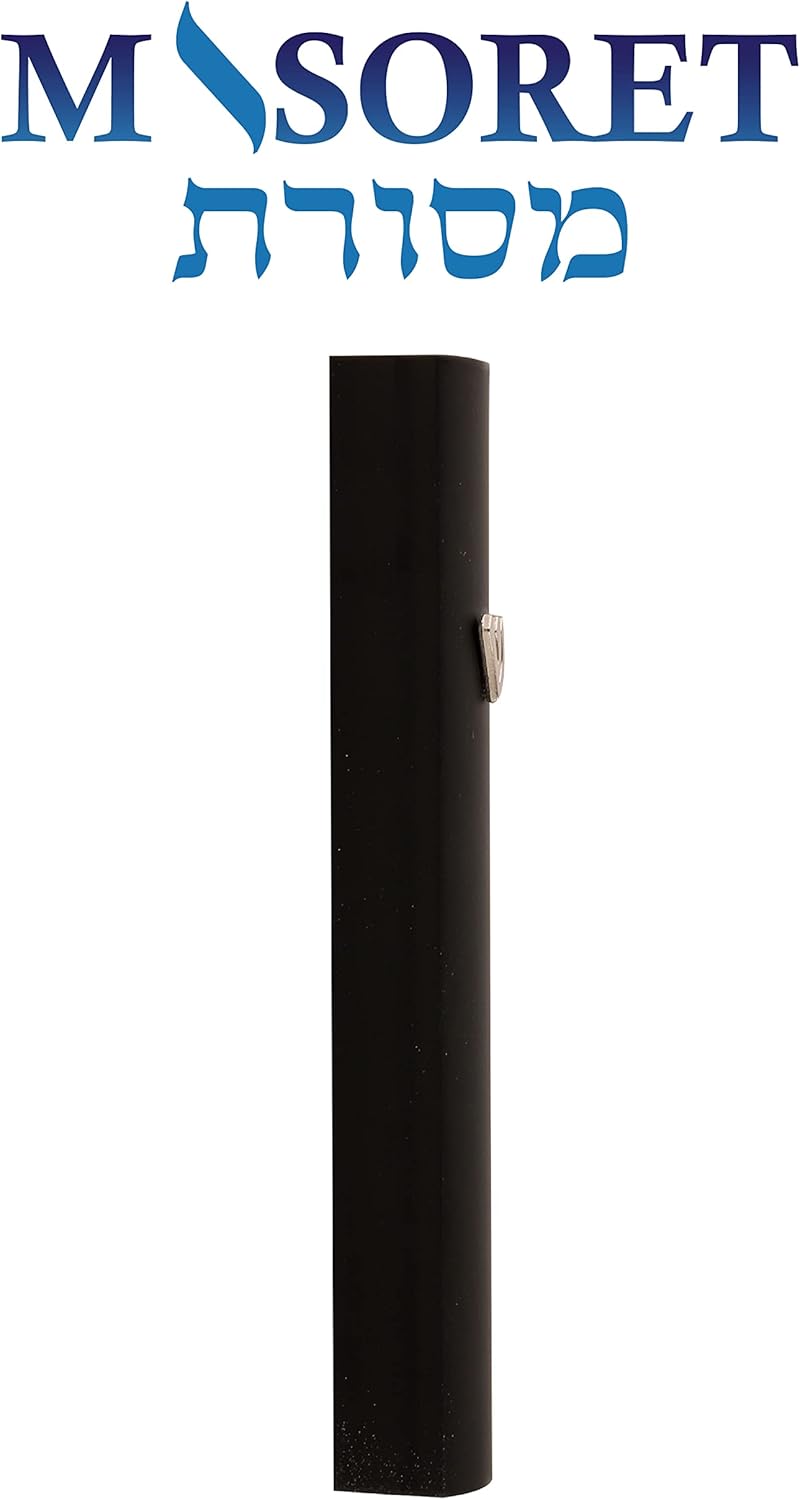 MASORET 4-Inch Aluminum Mezuzah Case with Hebrew Shin
