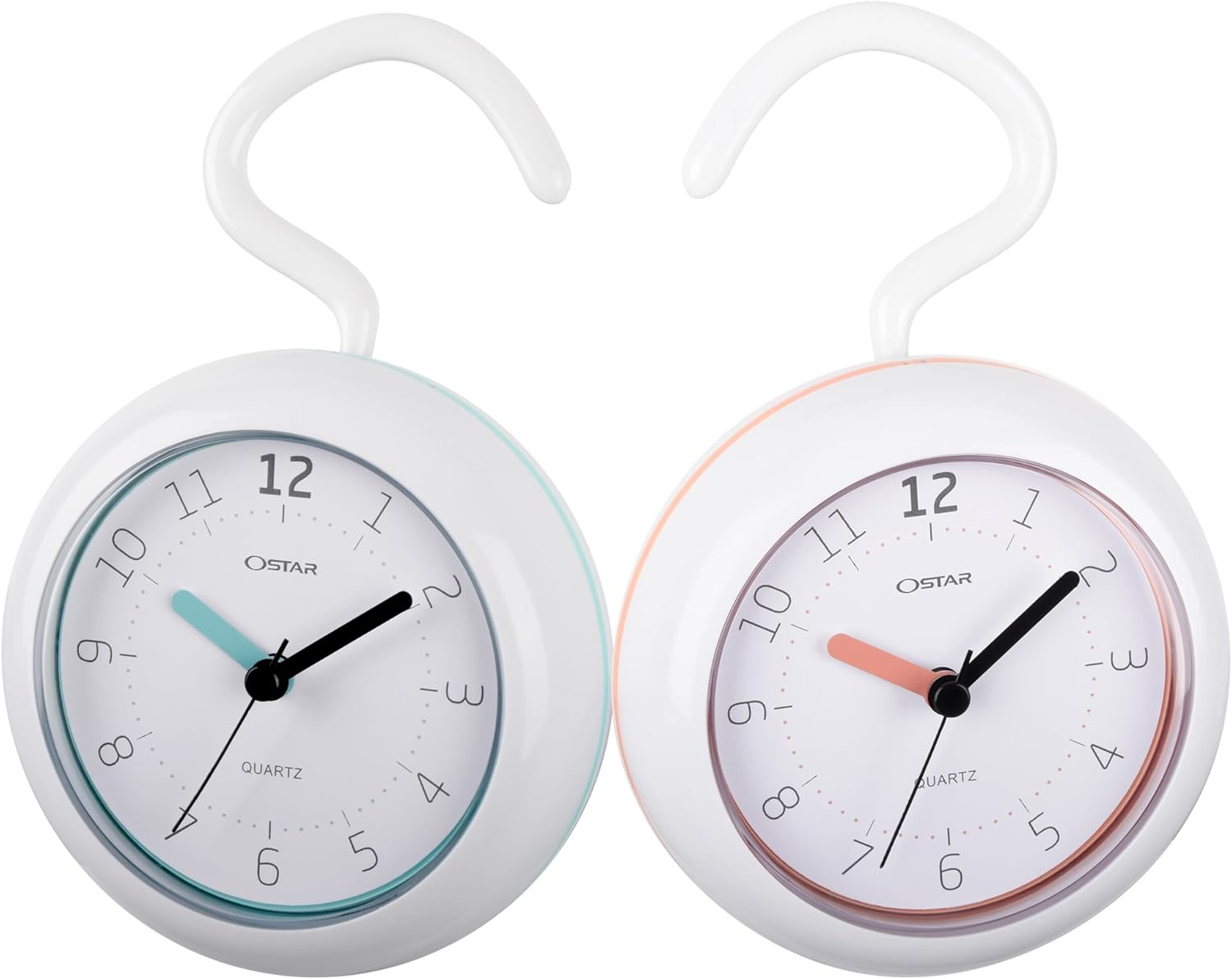 OSTAR 2PCS Waterproof Shower Clock with AA Battery