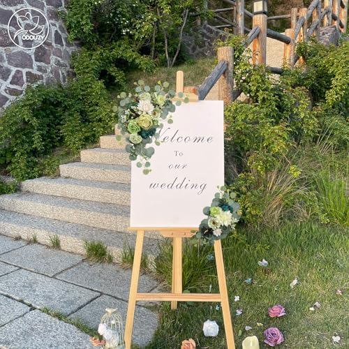 Odouzy Dark Green Artificial Wedding Arch Flowers Set of 2