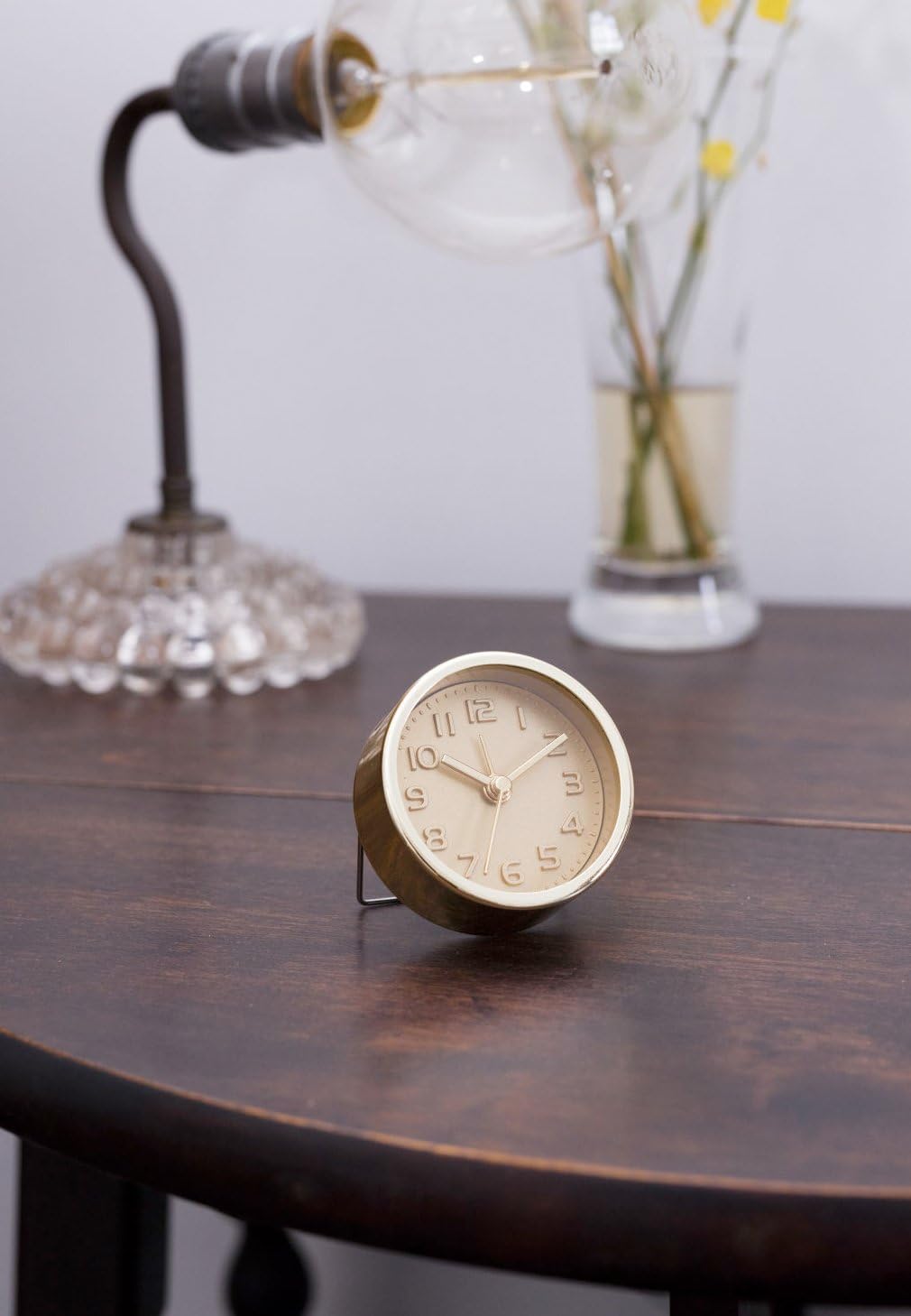 Kikkerland Embossed Metal Alarm Clock Gold or Copper