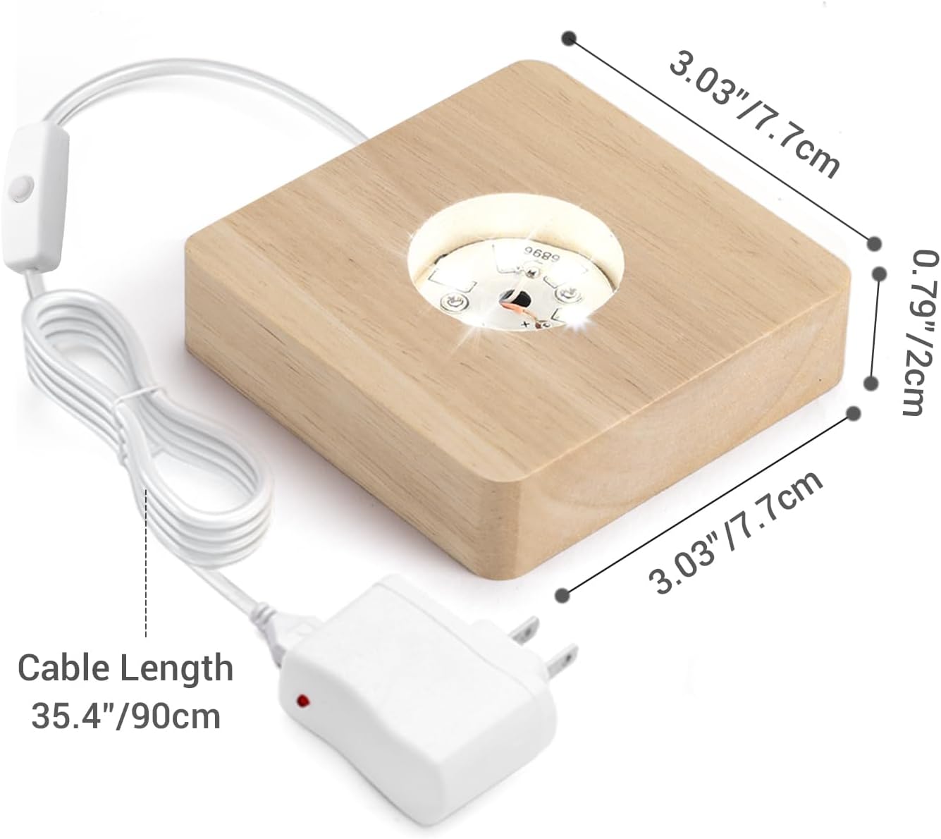 FACMOGU Wooden LED Display with Power Adapter and USB Cable