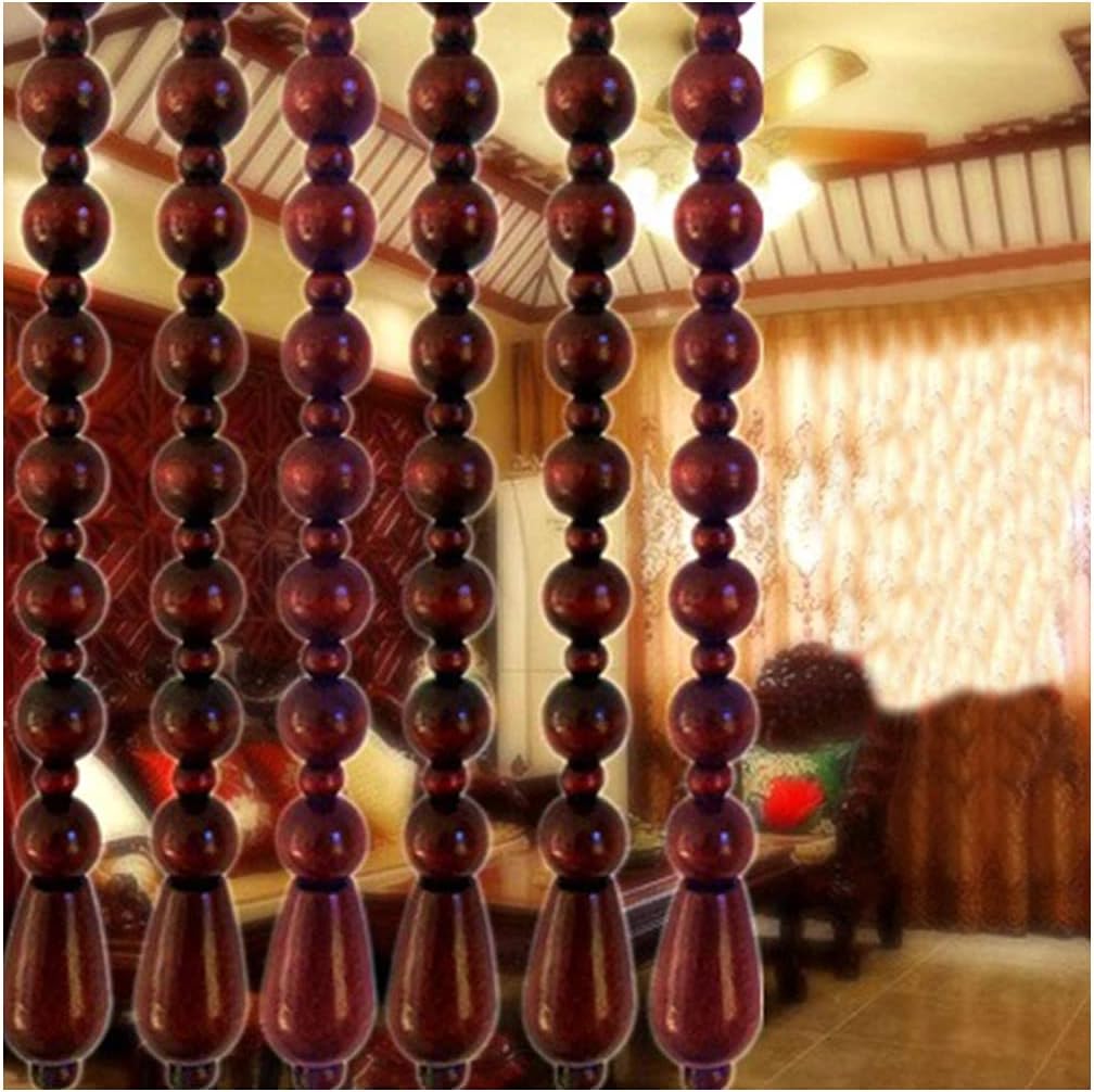 ZHOUXIAO 31 Strand Wood Beaded Curtain for Doorways