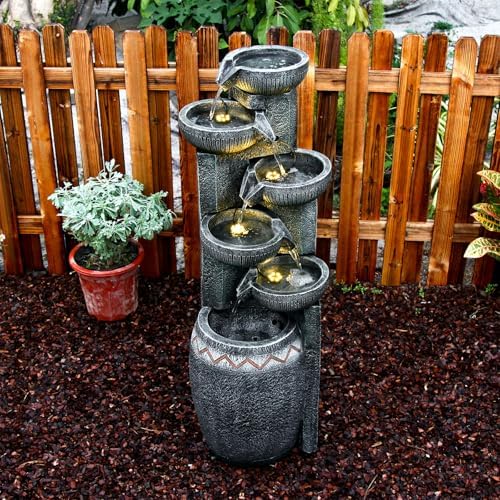 3583H Modern 6-Tier Water Fountain with LED Lights