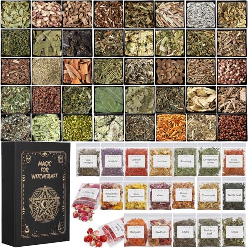 60 Pack Dried Herbs for Witchcraft and Rituals