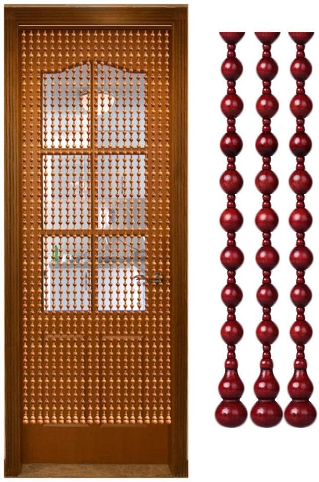 Beaded Curtain with Wooden Beads for Doorway Closet and Room Dividers