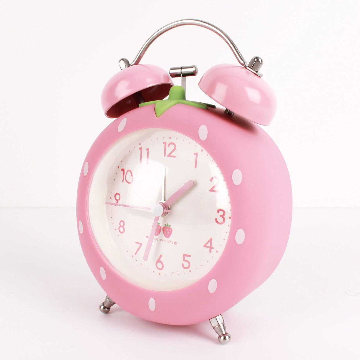 3 Inch Strawberry Twin Bell Alarm Clock With Backlight