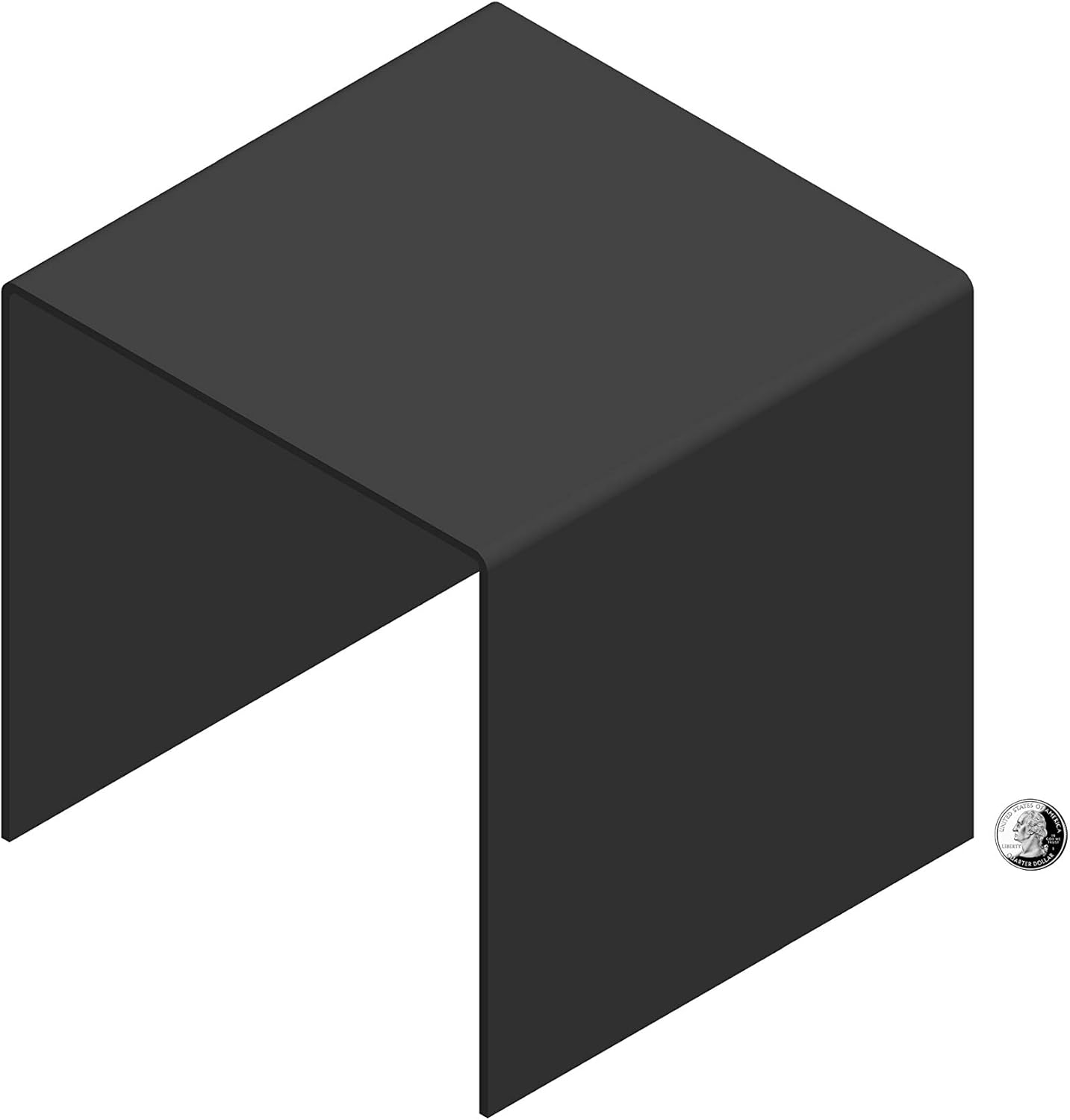 FixtureDisplays One Riser Combo 7 Cube 3-Sided Black Acrylic Display Risers