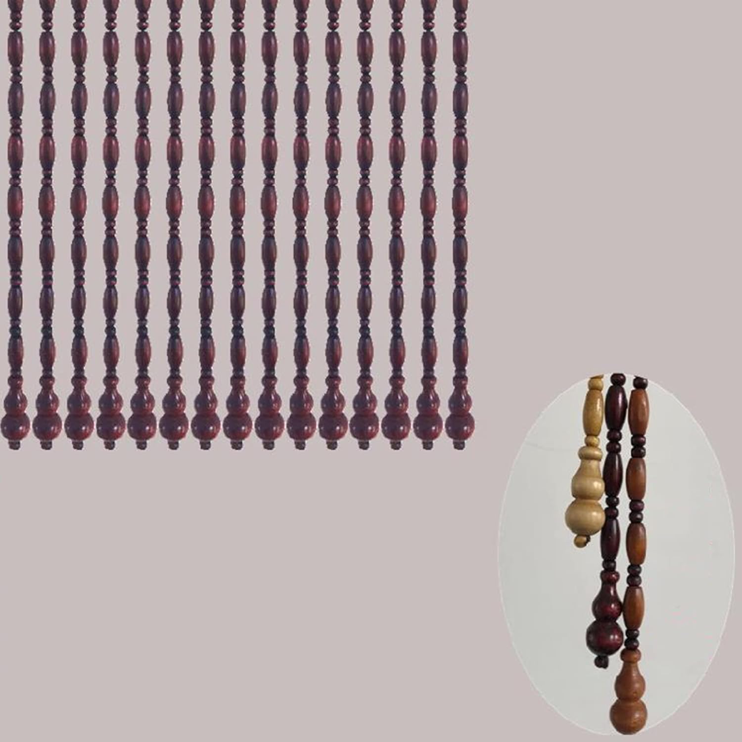 Wood Beaded Curtain for Doorway and Room Decorations