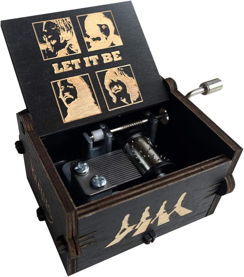 Wood Music Box - Let It Be Classic Handcrank Musical Gift