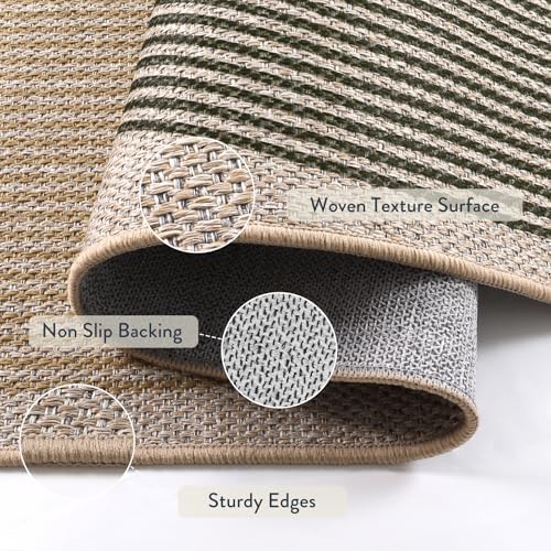 Lahome Rainbow Easy Jute Rug for Entryway and Kitchen