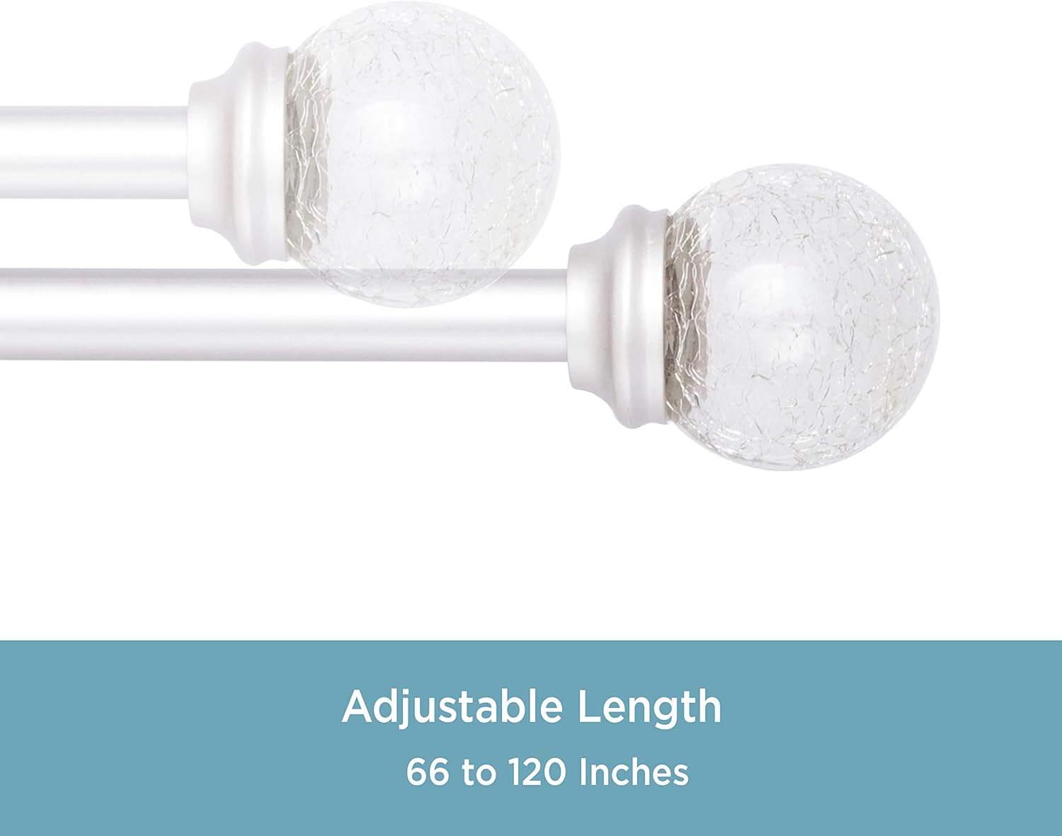 Kenney T71731 Crackled Glass Ball End Window Rod