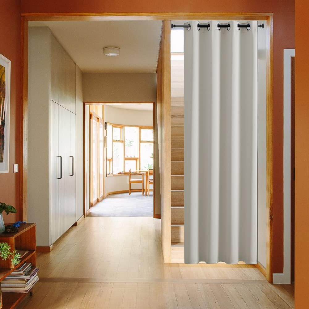 XISUNYA Door Curtain Panel with Floral Grommet Design