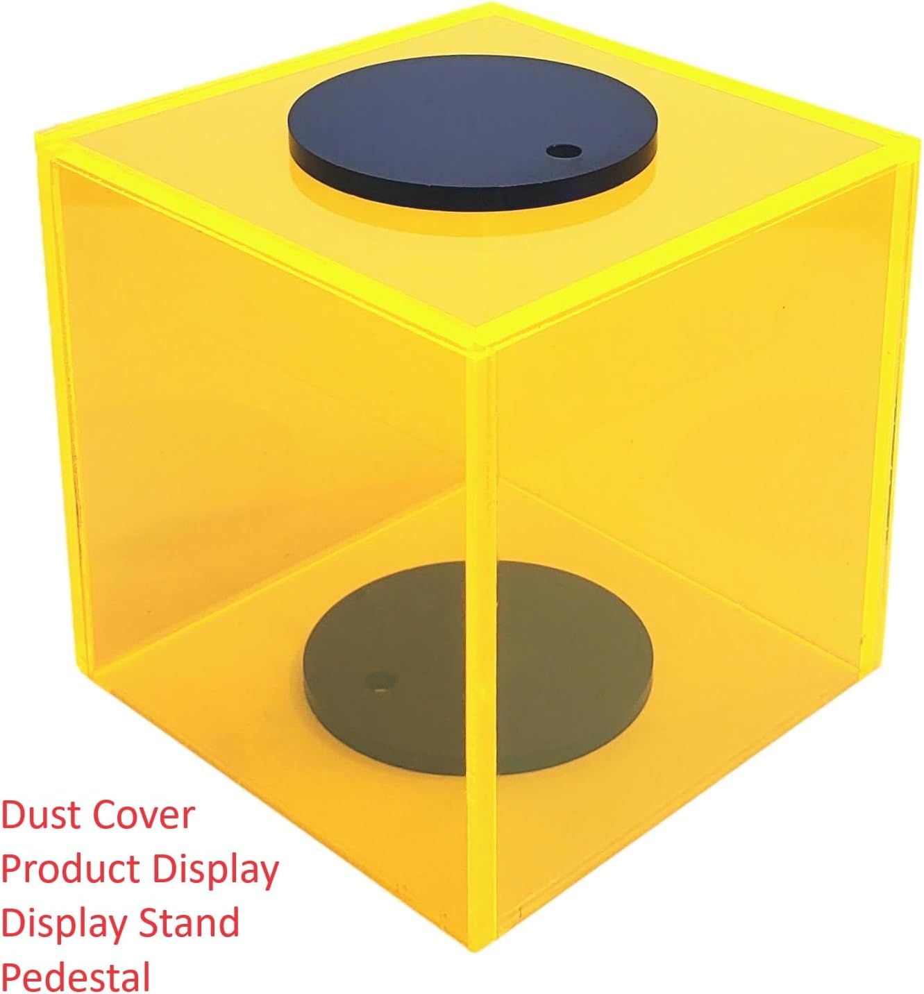 New 2x2x2 Acrylic Display Riser Box Cube Pedestal Stand Neon Yellow