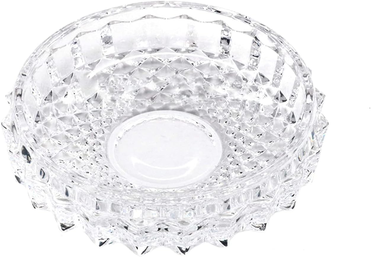 Crystal Glass Cigar Cigarette Ashtray Round Tabletop