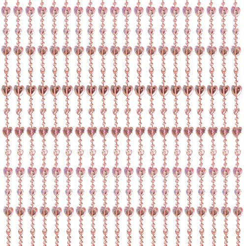 QueenBox 472in 20pcs Clear Heart Curtain Pink