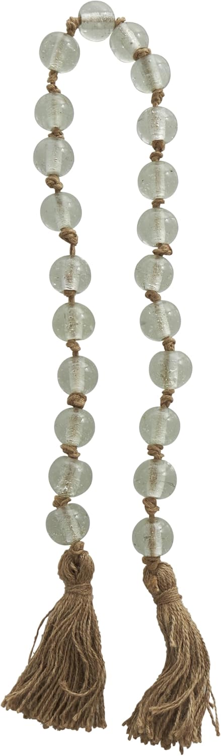 Deco 79 Clear Glass Beaded Garland with Tassel