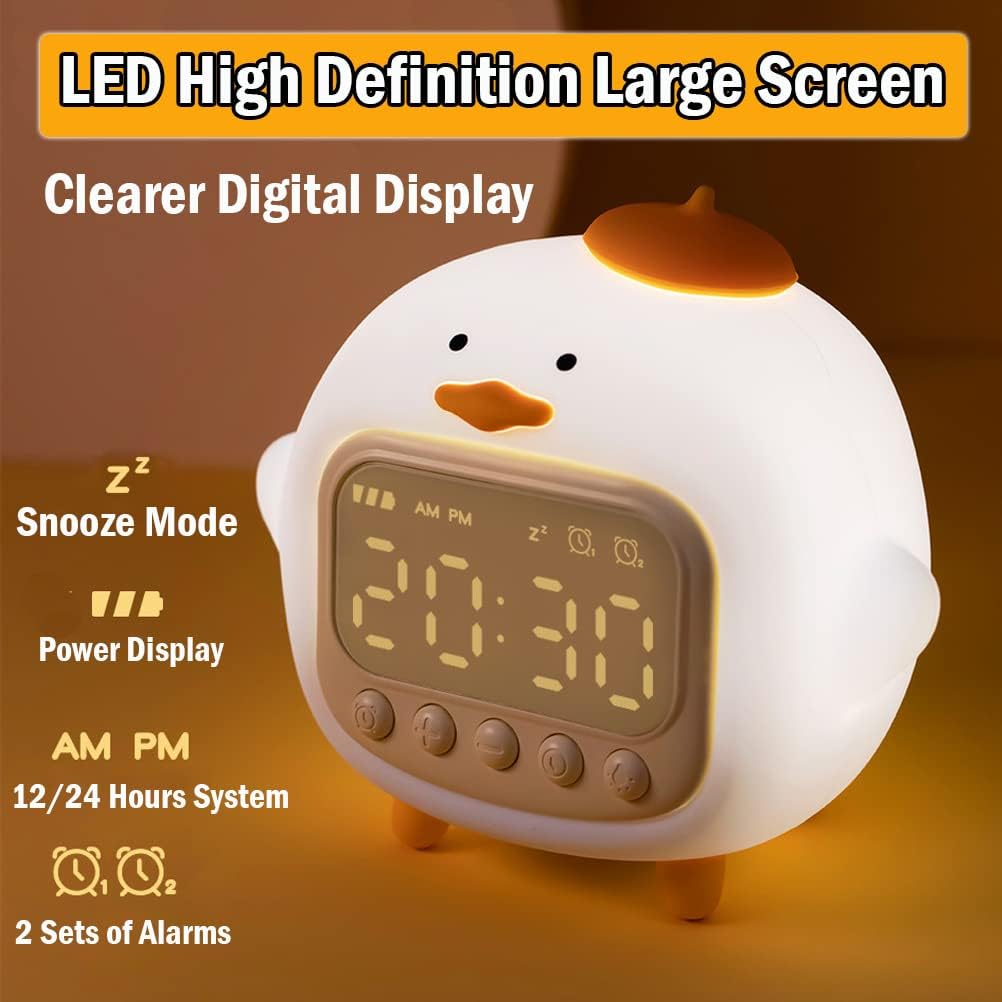 Cute Duck Alarm Clock with Night Light