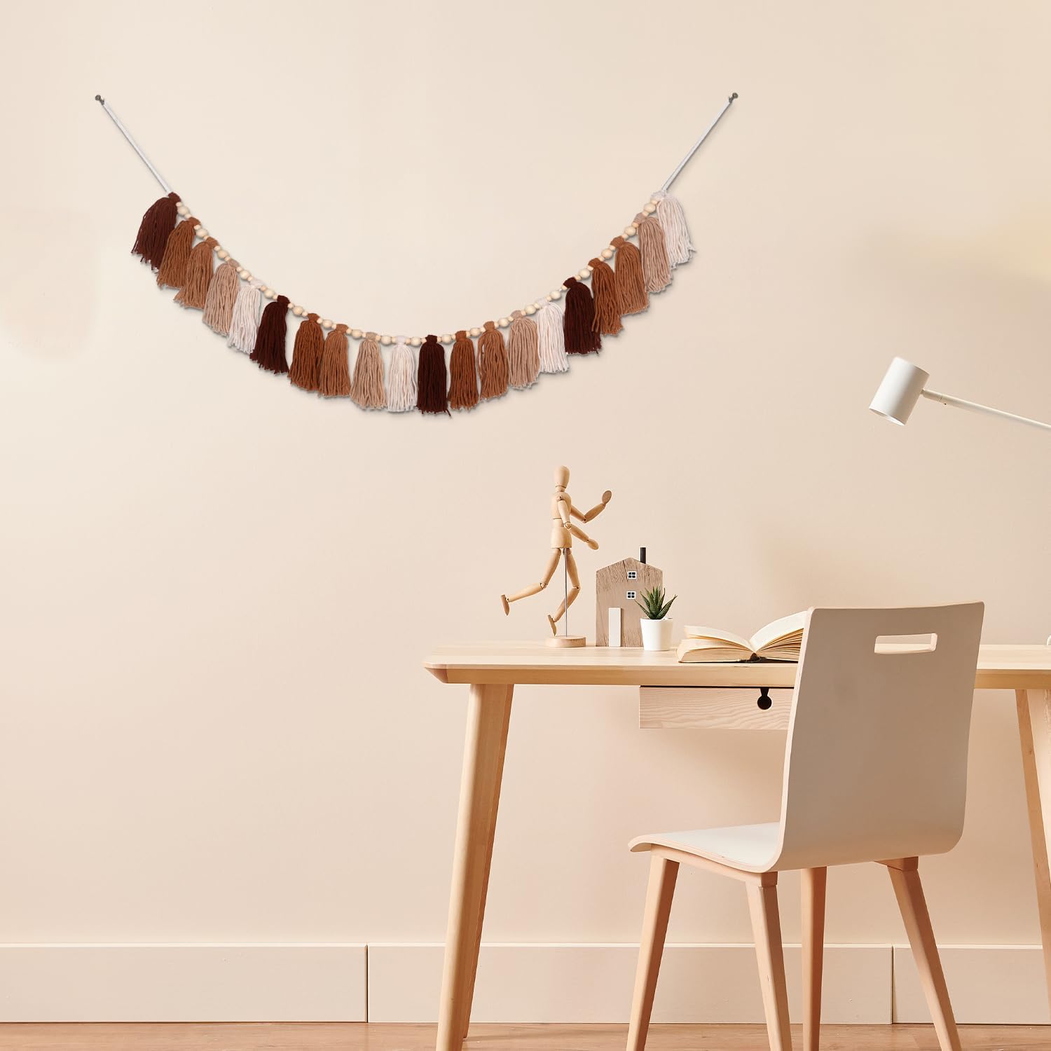 Brown Boho Tassel Garland with Terracotta Beads
