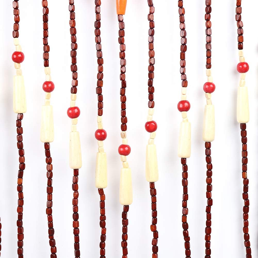 TFCFL Wooden Bead Curtain 31 Lines Door Divider