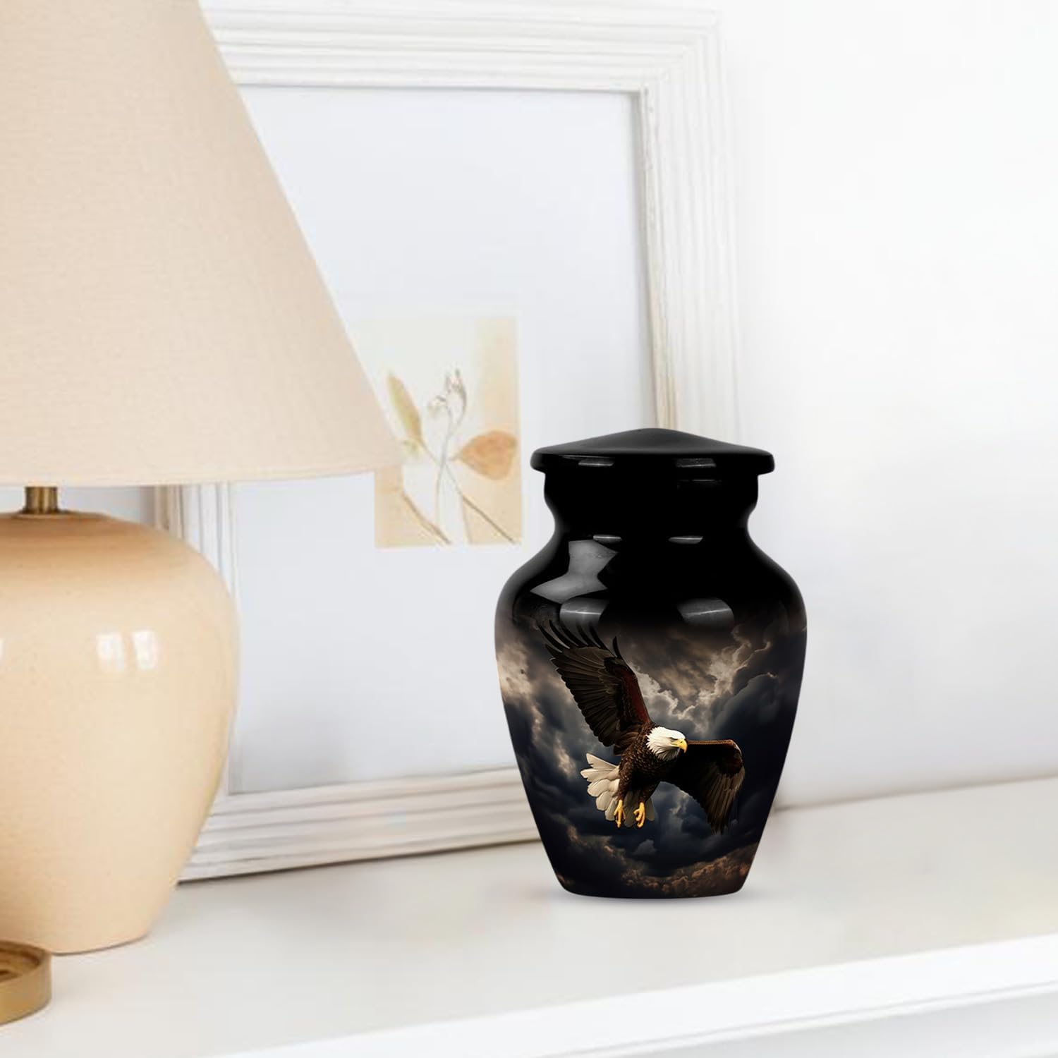 Black Eagle Cremation Urns for Human Ashes 3 Inch 4 Pcs