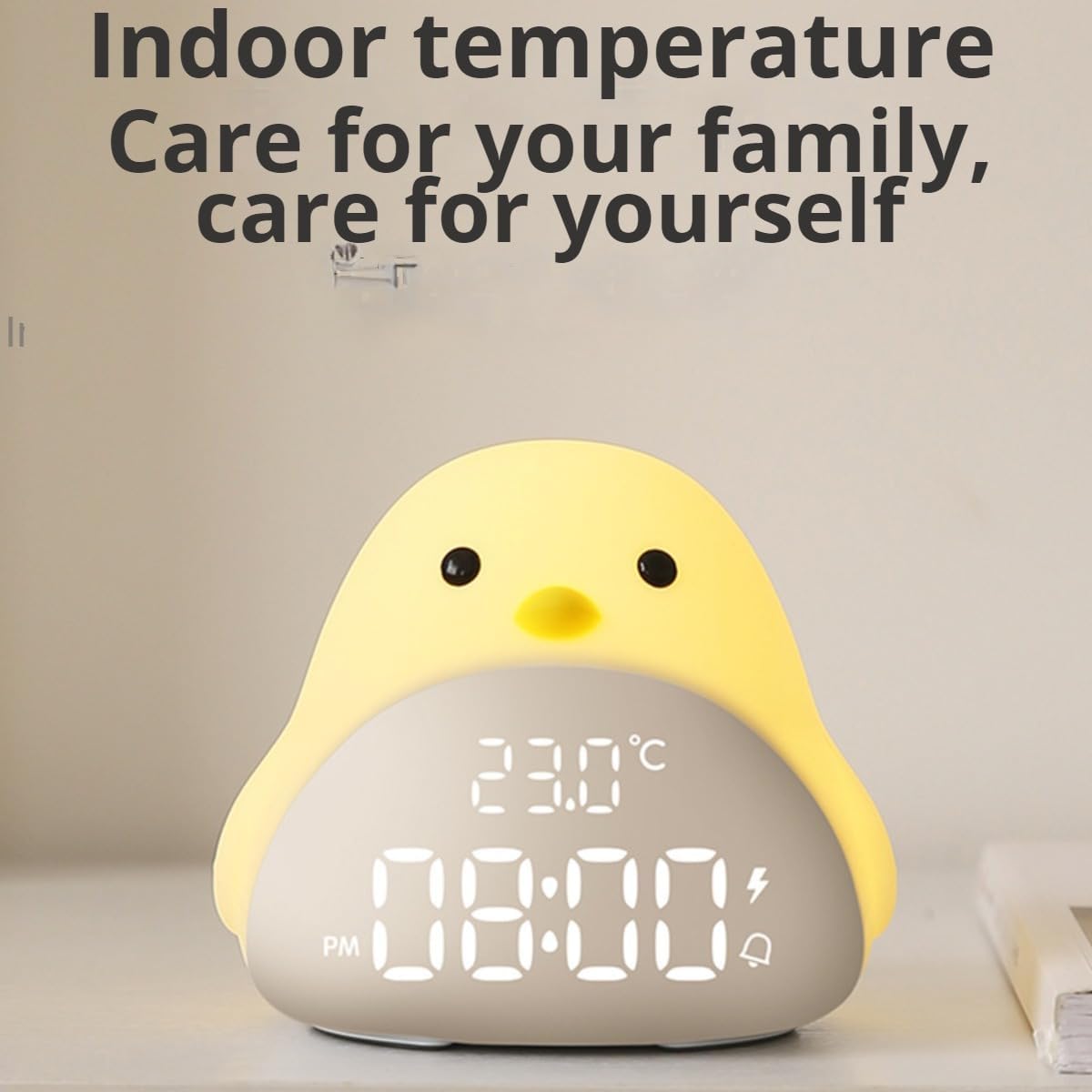 Kids Alarm Clock with Cute Chick Design White