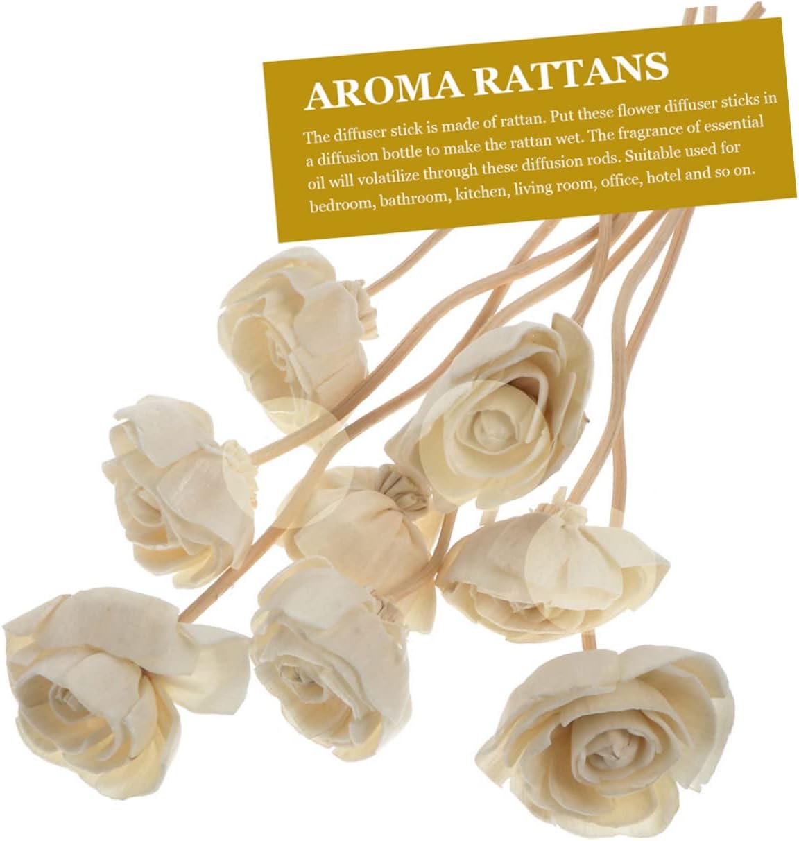 Mobestech 3Pcs Dried Flower Diffuser Sticks Natural Rattan Aromatherapy Decor