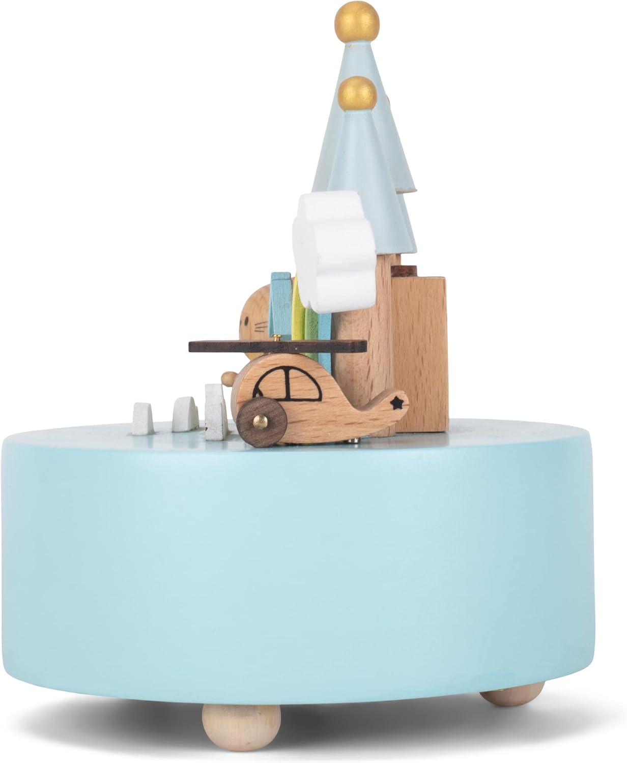 Cottage Garden Rainbow Castle Cat Music Box