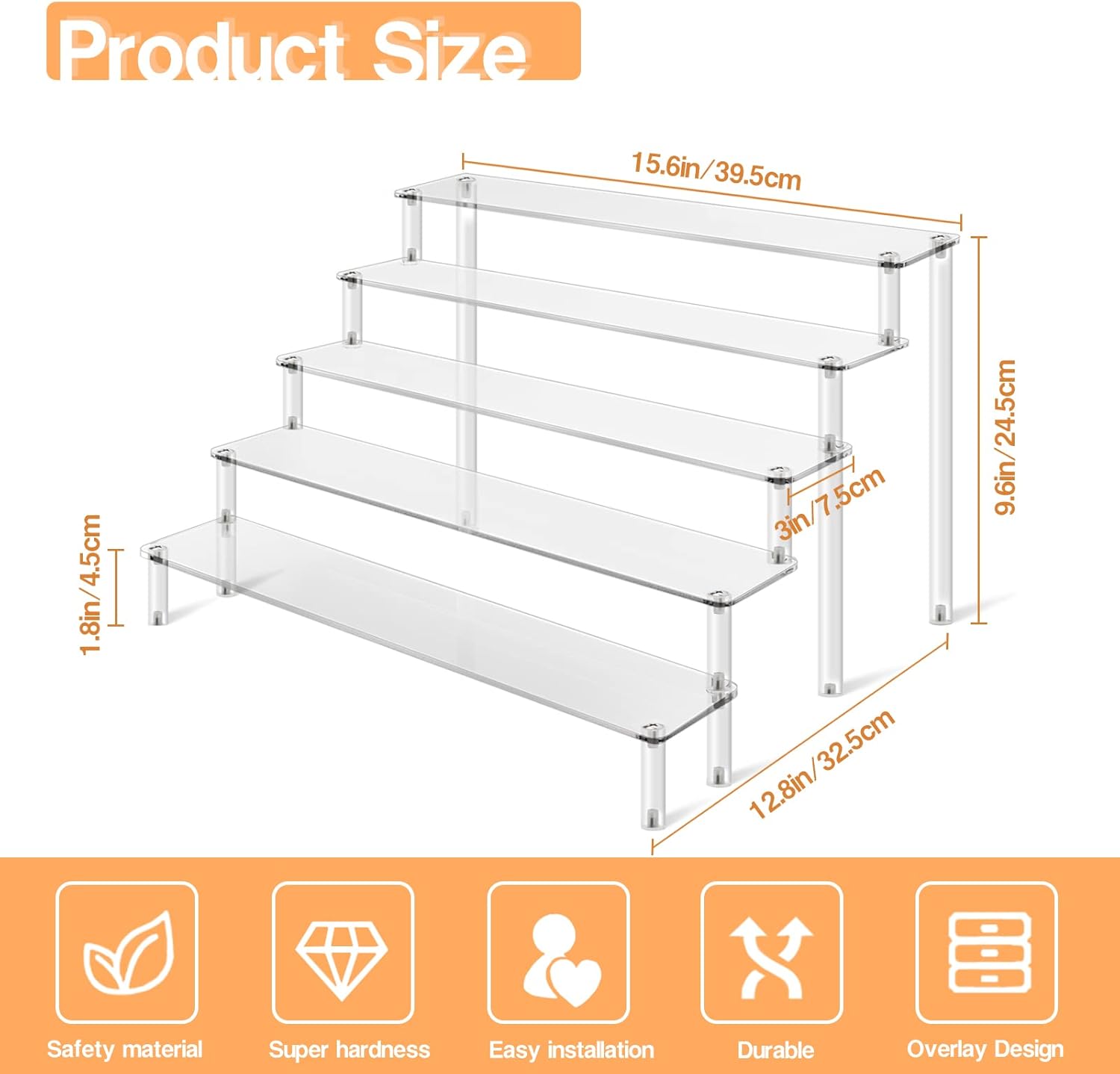 KALYLOC 5 Tier Acrylic Display Stand for Collectibles