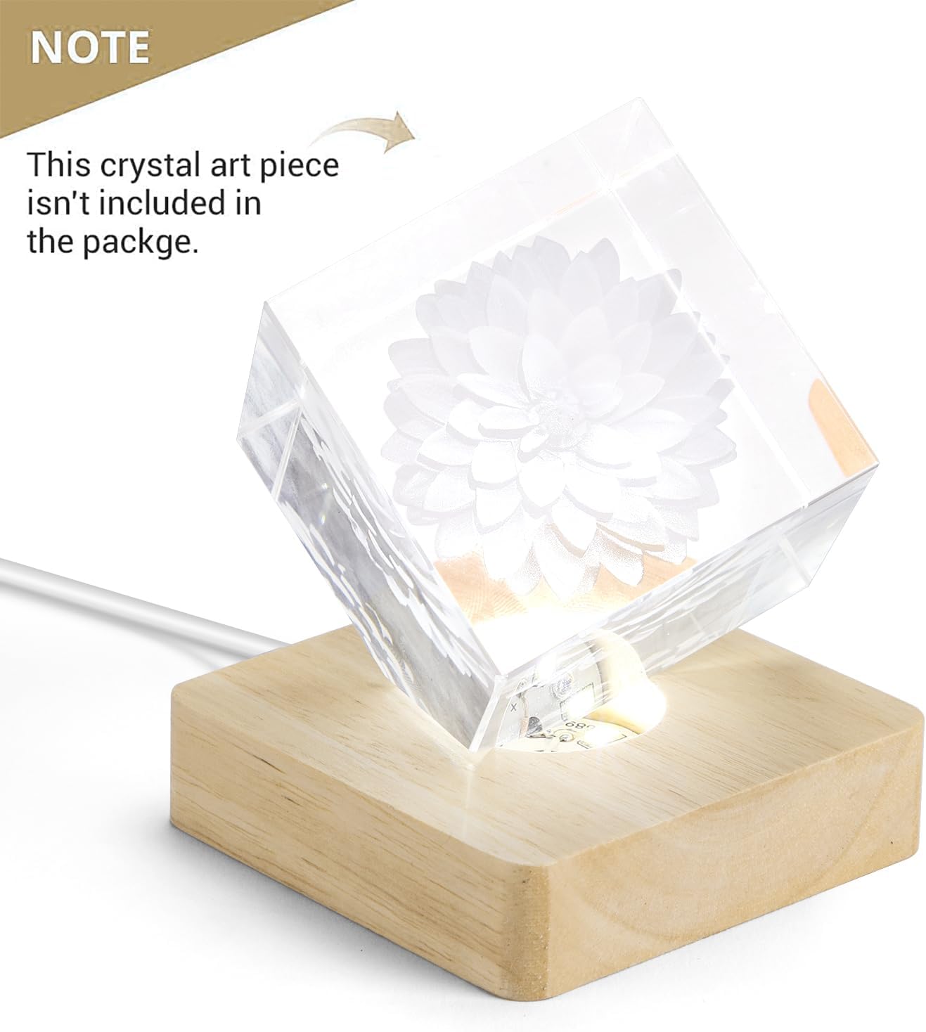 FACMOGU Wooden LED Display with Power Adapter and USB Cable