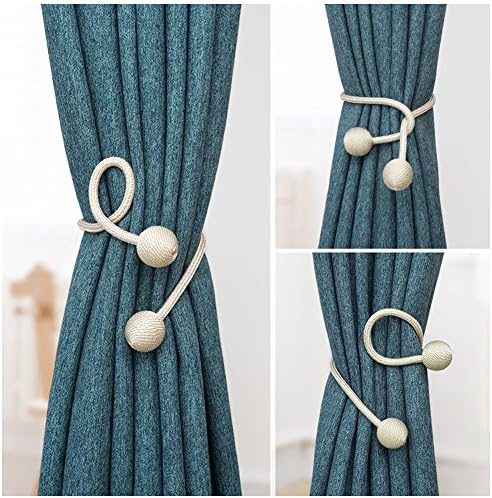 NYDECOR Beige Curtain Tiebacks 2 Pack Woven Rope Holdbacks