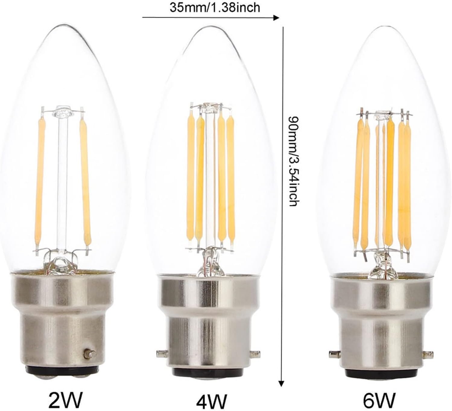 10pcs B22 Frosted LED Filament Bulbs 2W 4W 6W Dimmable