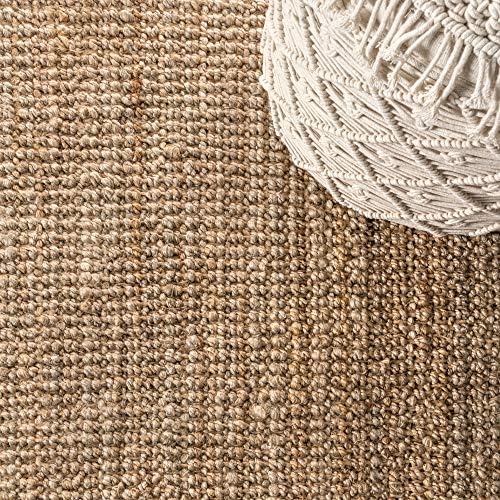Jonathan Y NRF103A-2 Hand Woven Chunky Jute Rug with Fringe