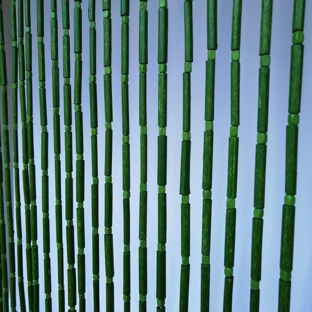 Bamboo Door Bead Curtain with Wood Beads 50 Strands