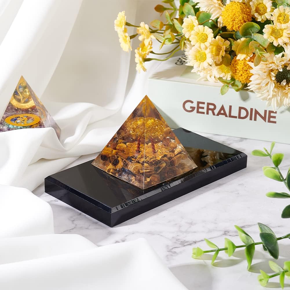 Fingerinspire Acrylic Beveled Display Base Black Rectangular