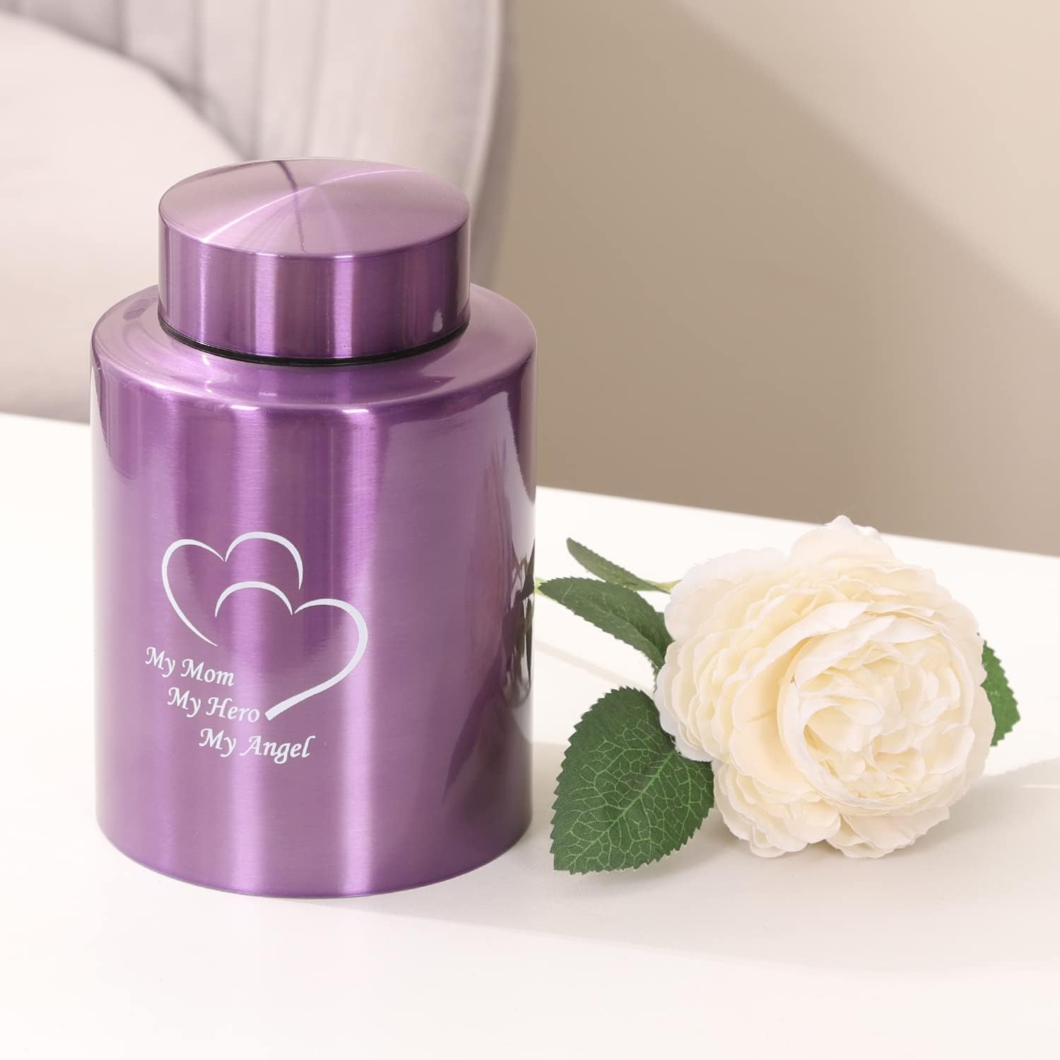 Medium Stainless Steel Urn for Human Ashes Keepsake