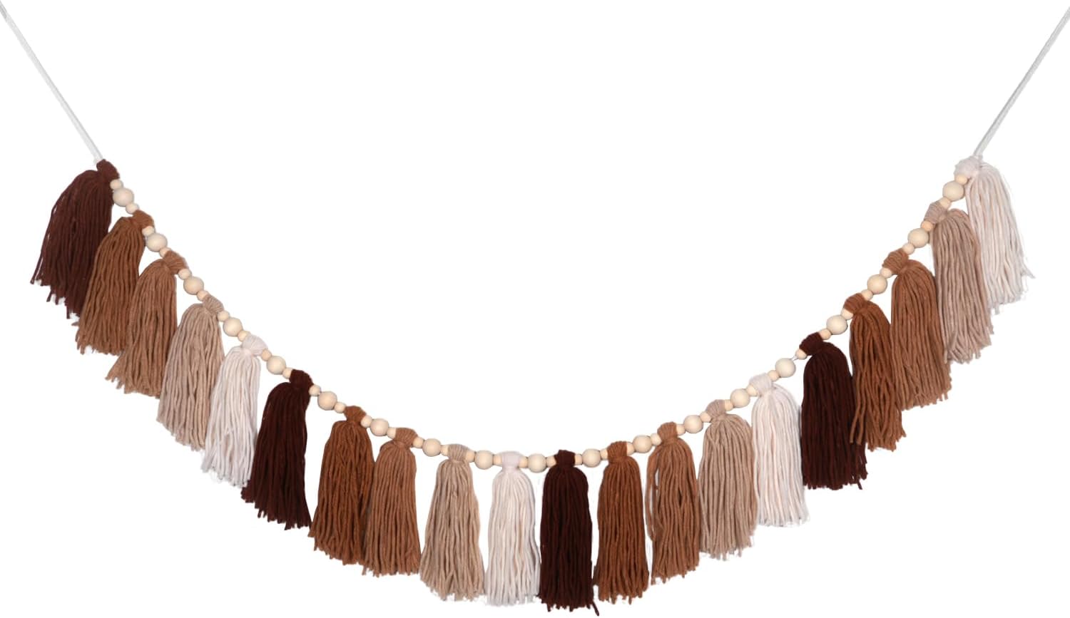 Brown Boho Tassel Garland with Terracotta Beads